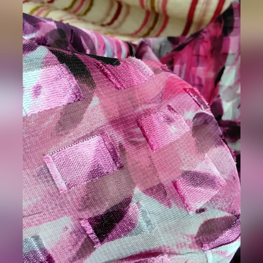 Ruby Rd. Purple / Silver Abstract Button-Front Blouse - Picture 7 of 7